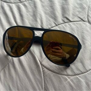 Vintage Bollé ACRYLEX Black Aviator Sunglasses